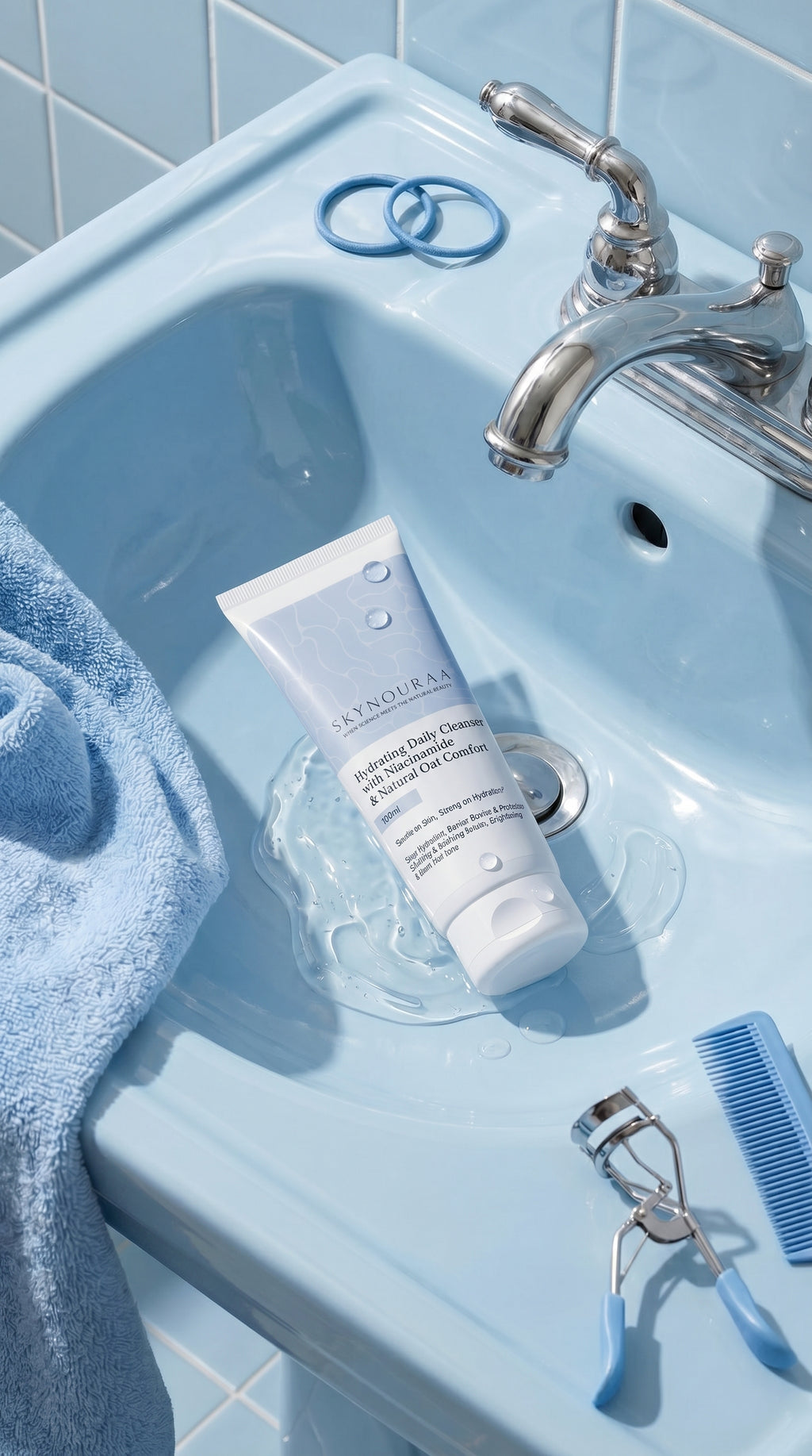 Skynouraa Hydrating Daily Cleanser | Niacinamide, Oat Extract & Ceramide Face Wash | Gentle, Non-Drying & Hydrating Formula | For All Skin Types | 100 ml