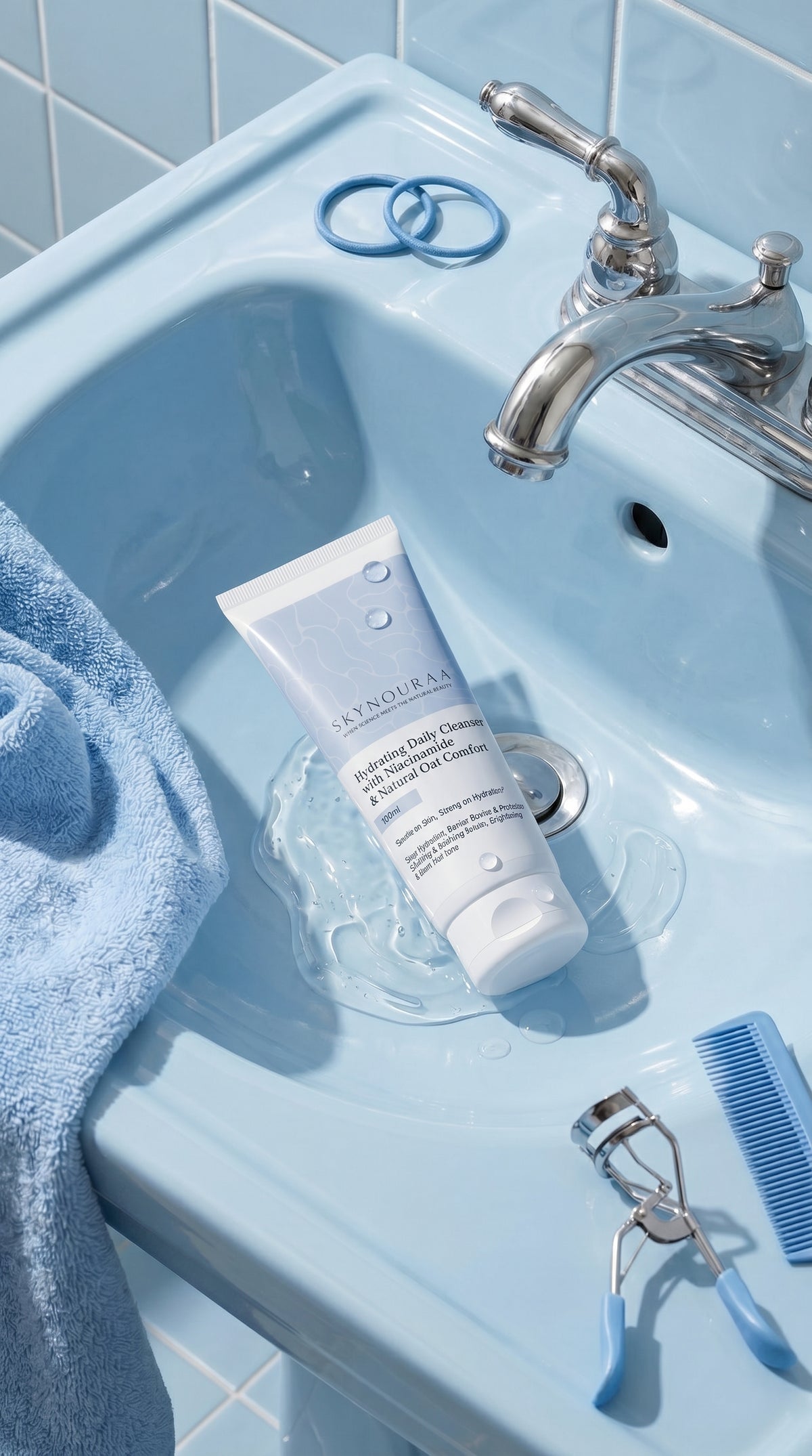 Skynouraa Hydrating Daily Cleanser | Niacinamide, Oat Extract & Ceramide Face Wash | Gentle, Non-Drying & Hydrating Formula | For All Skin Types | 100 ml