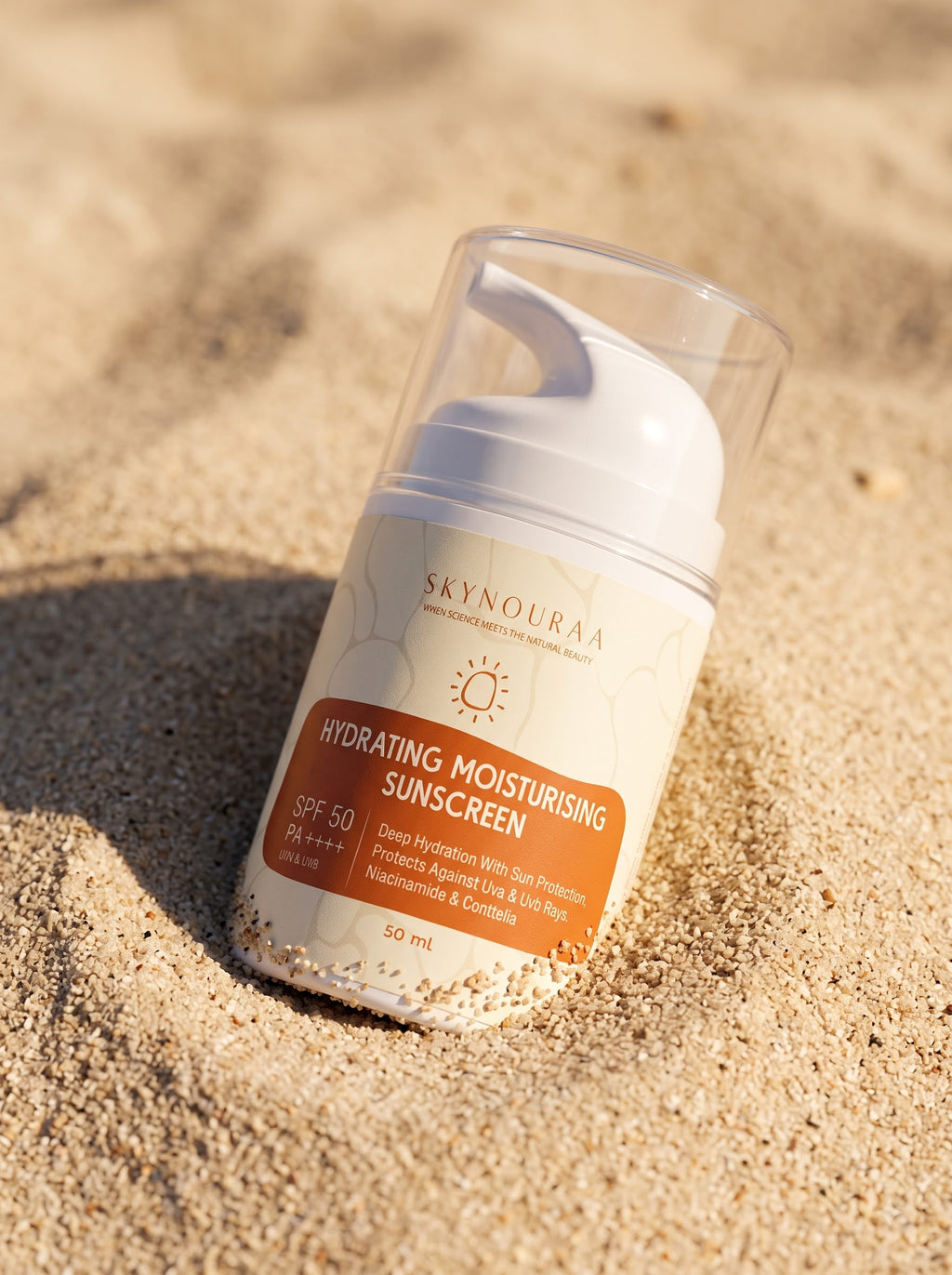 Skynouraa Hydrating Moisturising Sunscreen SPF 50 PA++++ | With Niacinamide, Ceramide NP & Hyaluronic Acid | Broad Spectrum UVA/UVB Protection | Lightweight | All Skin Types
