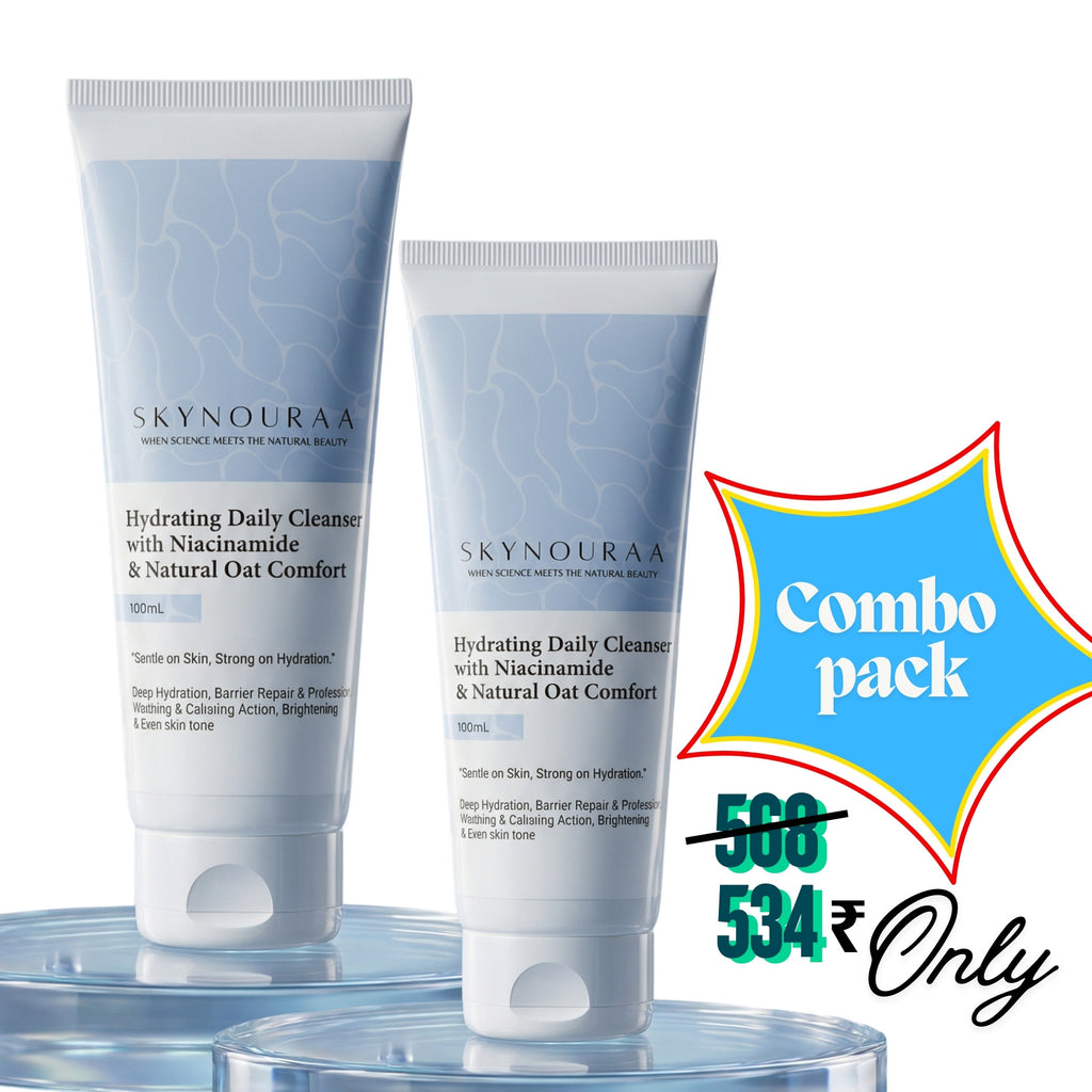 Skynouraa Hydrating Daily Cleanser | Niacinamide, Oat Extract & Ceramide Face Wash | Gentle, Non-Drying & Hydrating Formula | For All Skin Types Combo pack